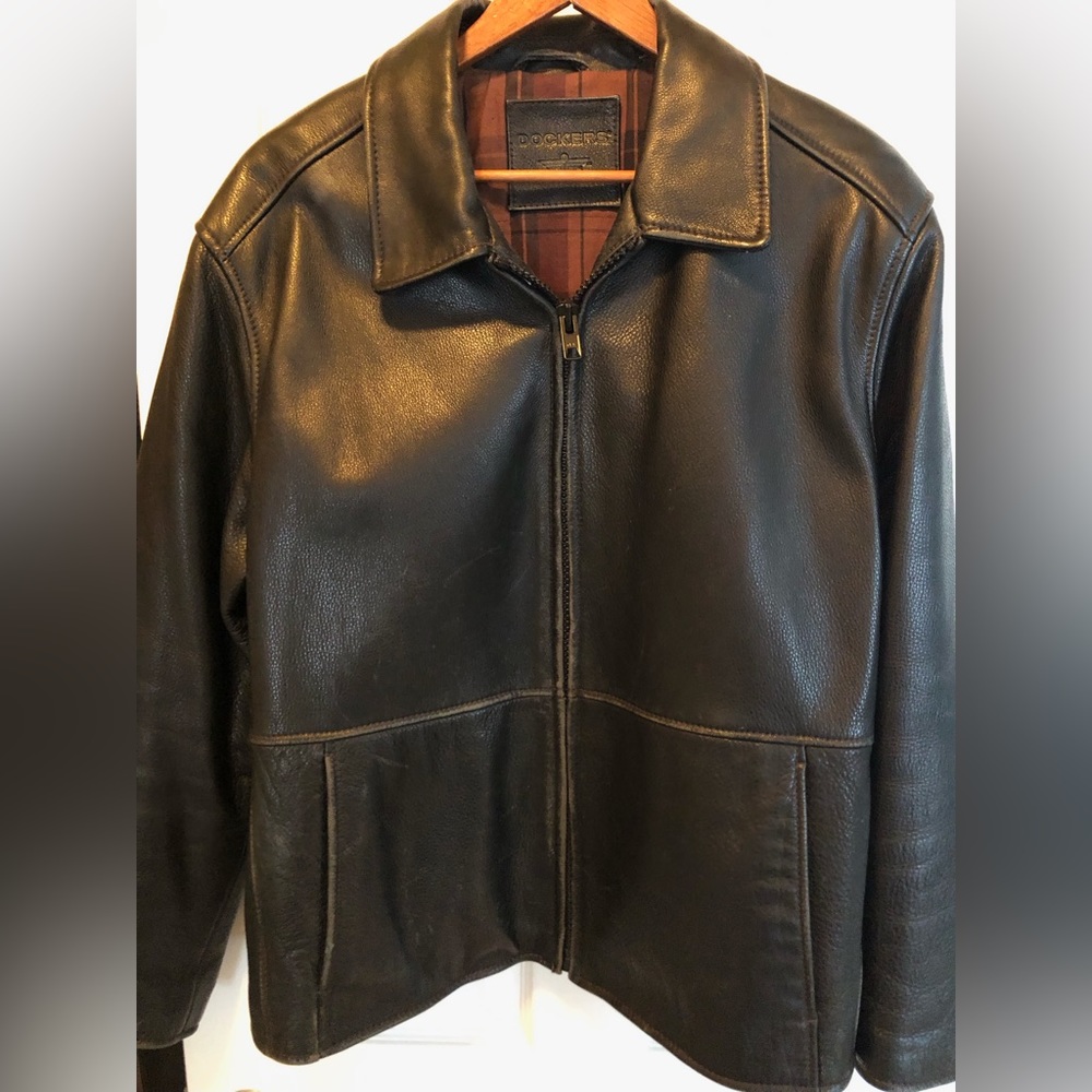 Men's Dockers Leather Jacket L